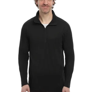 Men's Wicking Solid 1/4 Zip Ls Pullover