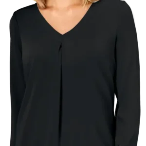 Ladies' Matte Jersey Pleated V-Neck