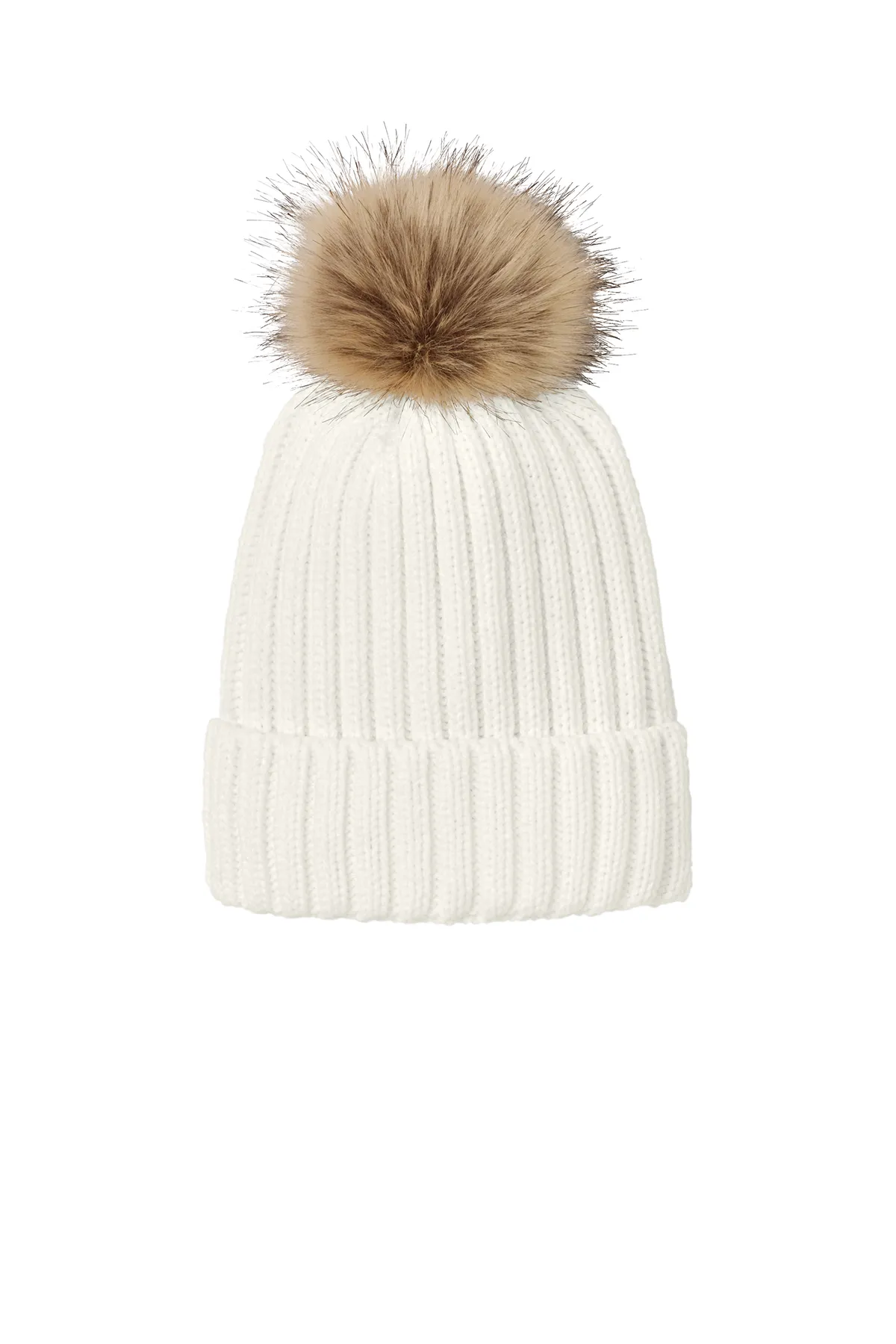 Port Authority® Faux Fur Pom Beanie - Image 2
