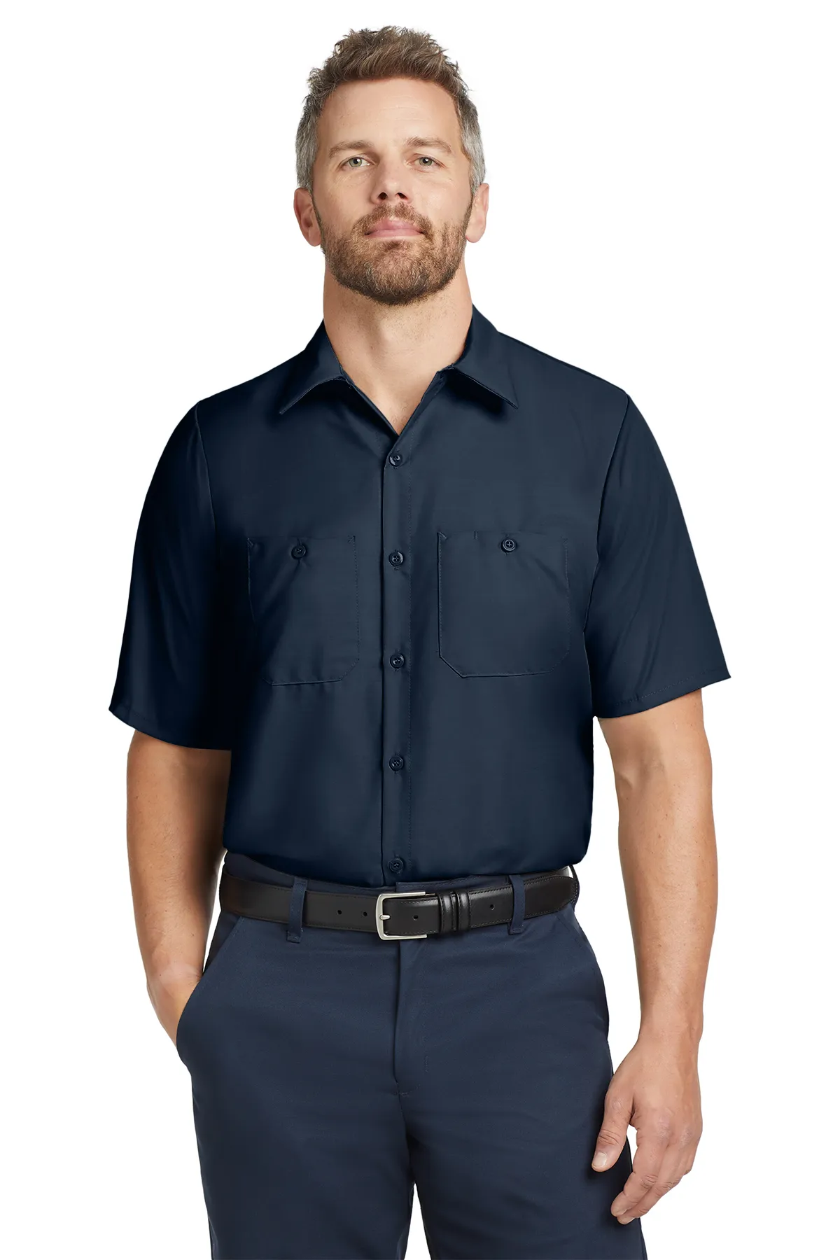 Red Kap® Long Size, Short Sleeve Industrial Work Shirt
